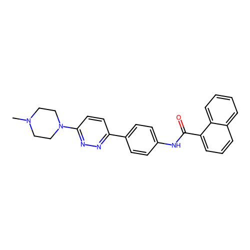 N-(4-(6-(4-methylpiperazin-1-yl)pyridazin-3-yl)phenyl)-1-naphthamide structure