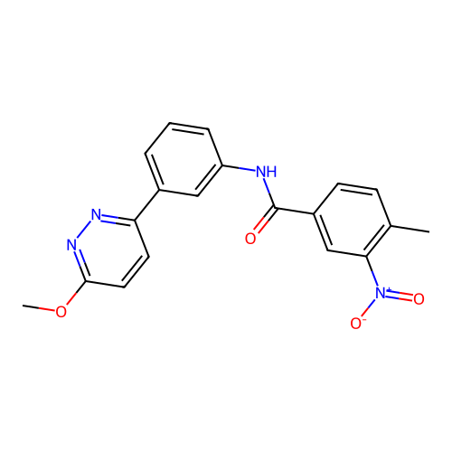 N-[3-(6-methoxypyridazin-3-yl)phenyl]-4-methyl-3-nitrobenzamide structure