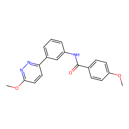 4-methoxy-N-[3-(6-methoxypyridazin-3-yl)phenyl]benzamide structure