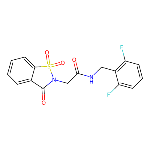 N-(2,6-difluorobenzyl)-2-(1,1-dioxido-3-oxobenzo[d]isothiazol-2(3H)-yl)acetamide structure