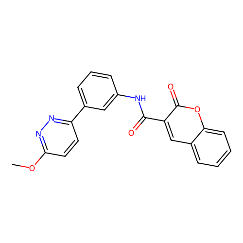 N-[3-(6-methoxypyridazin-3-yl)phenyl]-2-oxo-2H-chromene-3-carboxamide structure