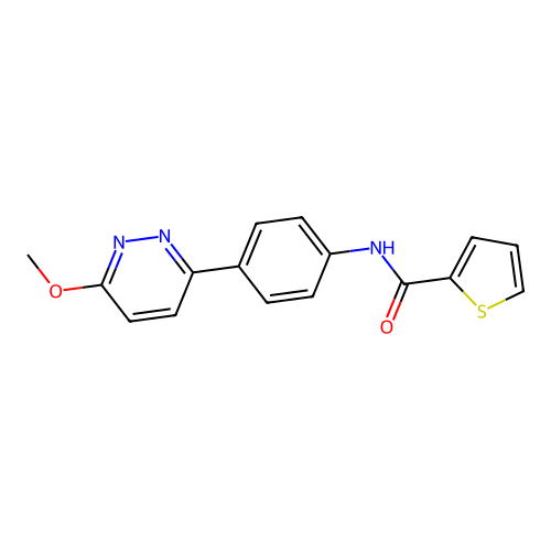 N-(4-(6-methoxypyridazin-3-yl)phenyl)thiophene-2-carboxamide structure