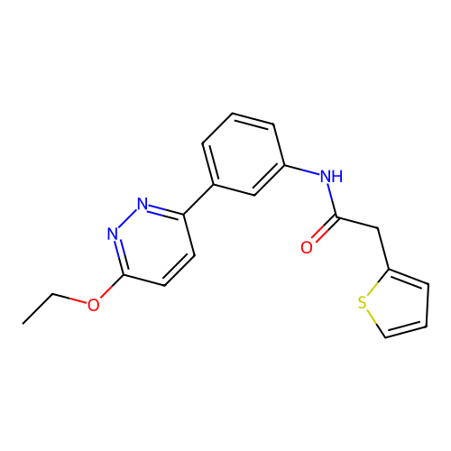 N-(3-(6-ethoxypyridazin-3-yl)phenyl)-2-(thiophen-2-yl)acetamide structure