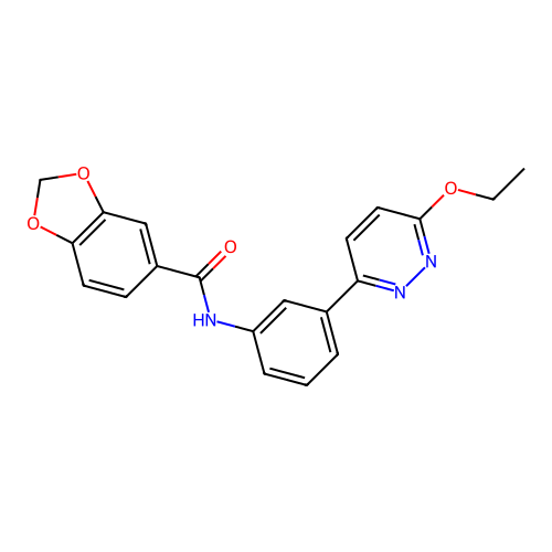 N-[3-(6-ethoxypyridazin-3-yl)phenyl]-1,3-benzodioxole-5-carboxamide structure