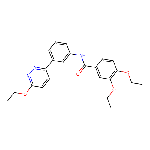 3,4-diethoxy-N-[3-(6-ethoxypyridazin-3-yl)phenyl]benzamide structure