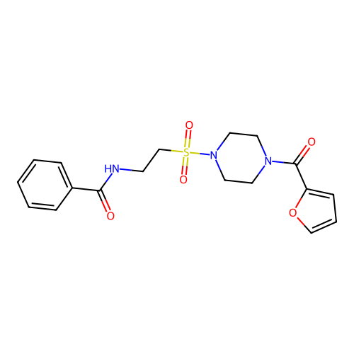 N-(2-((4-(furan-2-carbonyl)piperazin-1-yl)sulfonyl)ethyl)benzamide structure