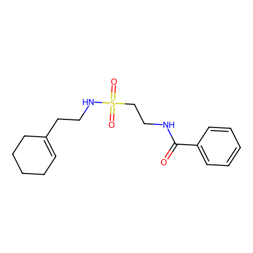 N-(2-(N-(2-(cyclohex-1-en-1-yl)ethyl)sulfamoyl)ethyl)benzamide structure