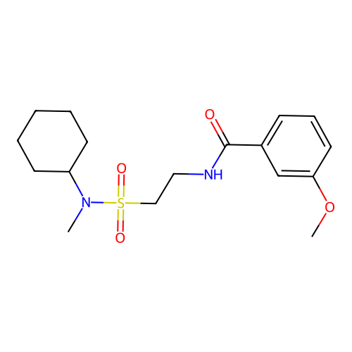 N-{2-[cyclohexyl(methyl)sulfamoyl]ethyl}-3-methoxybenzamide structure