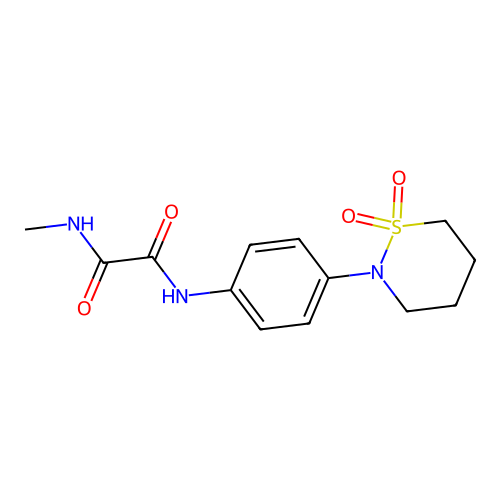 N1-(4-(1,1-dioxido-1,2-thiazinan-2-yl)phenyl)-N2-methyloxalamide structure