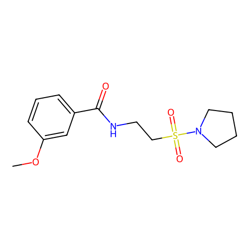 3-methoxy-N-(2-pyrrolidin-1-ylsulfonylethyl)benzamide structure