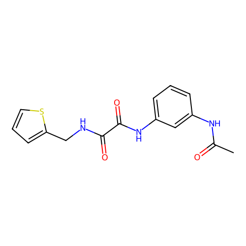 N1-(3-acetamidophenyl)-N2-(thiophen-2-ylmethyl)oxalamide structure