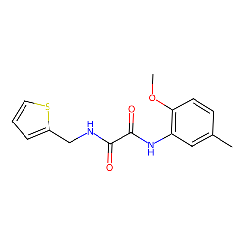 N1-(2-methoxy-5-methylphenyl)-N2-(thiophen-2-ylmethyl)oxalamide structure