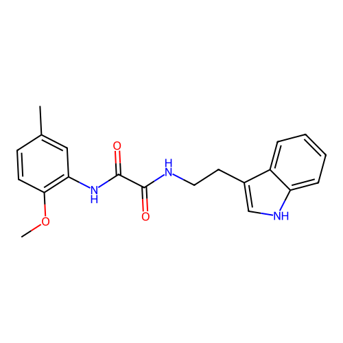N-[2-(1H-indol-3-yl)ethyl]-N'-(2-methoxy-5-methylphenyl)oxamide structure