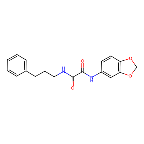 N'-(1,3-benzodioxol-5-yl)-N-(3-phenylpropyl)oxamide structure
