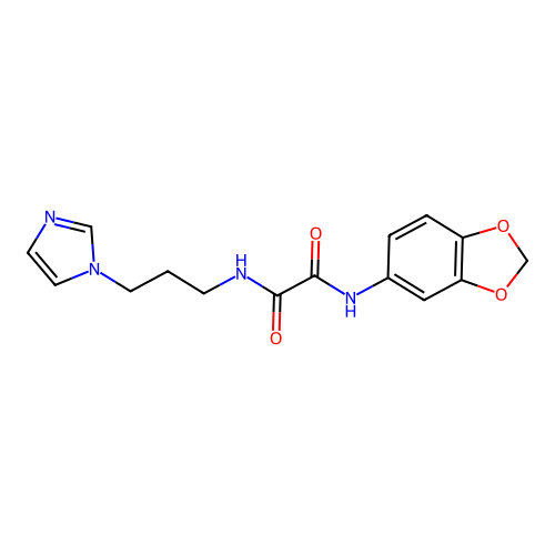 N1-(3-(1H-imidazol-1-yl)propyl)-N2-(benzo[d][1,3]dioxol-5-yl)oxalamide structure