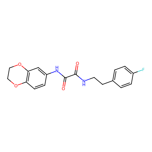 N1-(2,3-dihydrobenzo[b][1,4]dioxin-6-yl)-N2-(4-fluorophenethyl)oxalamide structure