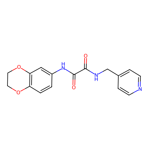 N'-(2,3-dihydro-1,4-benzodioxin-6-yl)-N-(pyridin-4-ylmethyl)oxamide structure