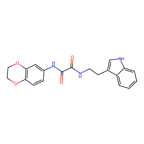 N'-(2,3-dihydro-1,4-benzodioxin-6-yl)-N-[2-(1H-indol-3-yl)ethyl]oxamide structure