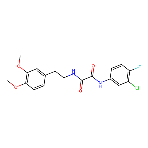 N1-(3-chloro-4-fluorophenyl)-N2-(3,4-dimethoxyphenethyl)oxalamide structure