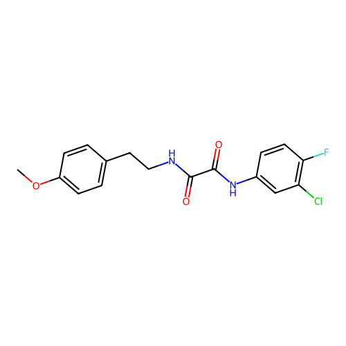 N'-(3-chloro-4-fluorophenyl)-N-[2-(4-methoxyphenyl)ethyl]oxamide structure