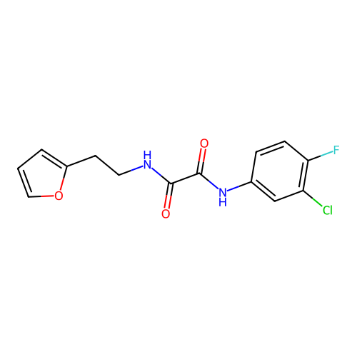 N'-(3-chloro-4-fluorophenyl)-N-[2-(furan-2-yl)ethyl]oxamide structure