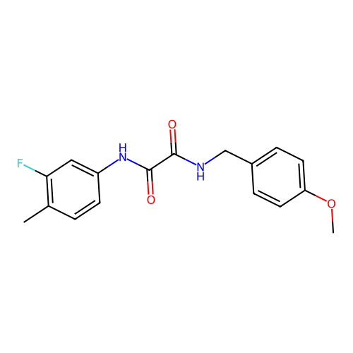 N1-(3-fluoro-4-methylphenyl)-N2-(4-methoxybenzyl)oxalamide structure