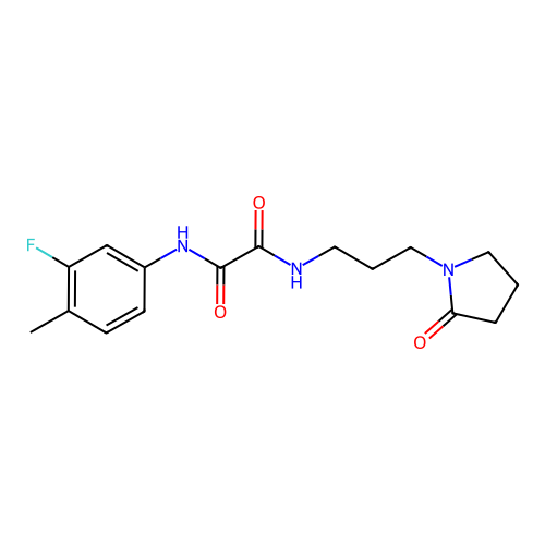 N1-(3-fluoro-4-methylphenyl)-N2-(3-(2-oxopyrrolidin-1-yl)propyl)oxalamide structure