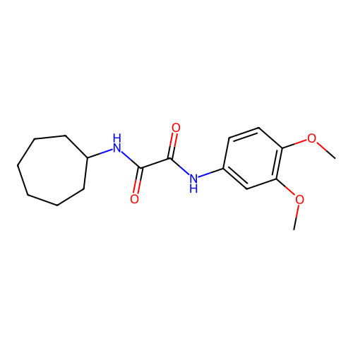 N1-cycloheptyl-N2-(3,4-dimethoxyphenyl)oxalamide structure