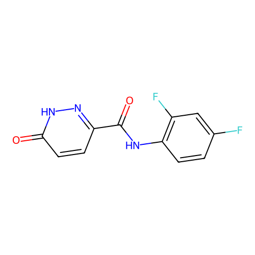 N-(2,4-difluorophenyl)-6-oxo-1,6-dihydropyridazine-3-carboxamide structure