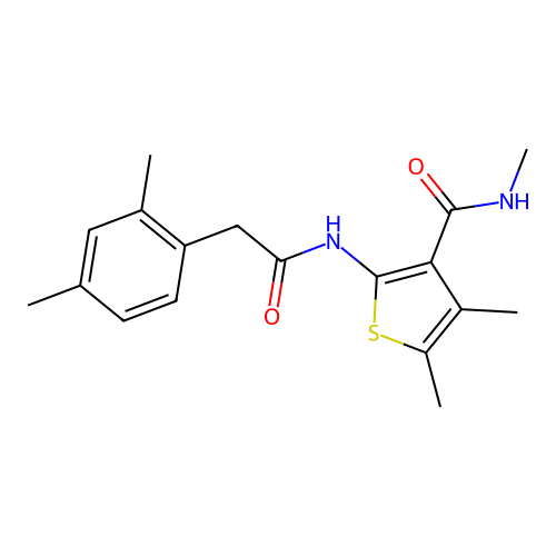 2-(2-(2,4-dimethylphenyl)acetamido)-N,4,5-trimethylthiophene-3-carboxamide structure