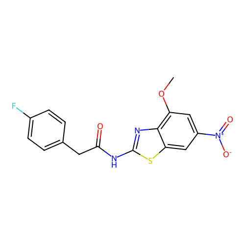 2-(4-fluorophenyl)-N-(4-methoxy-6-nitrobenzo[d]thiazol-2-yl)acetamide structure