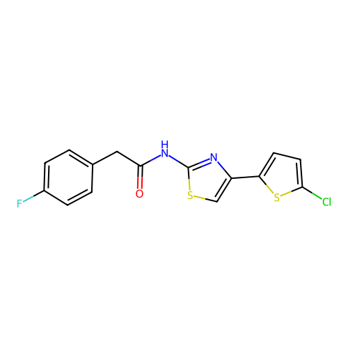 N-(4-(5-chlorothiophen-2-yl)thiazol-2-yl)-2-(4-fluorophenyl)acetamide structure