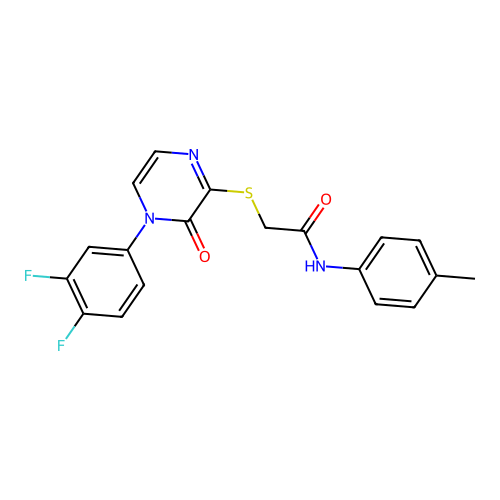 2-[4-(3,4-difluorophenyl)-3-oxopyrazin-2-yl]sulfanyl-N-(4-methylphenyl)acetamide structure