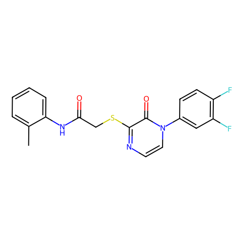 2-[4-(3,4-difluorophenyl)-3-oxopyrazin-2-yl]sulfanyl-N-(2-methylphenyl)acetamide structure