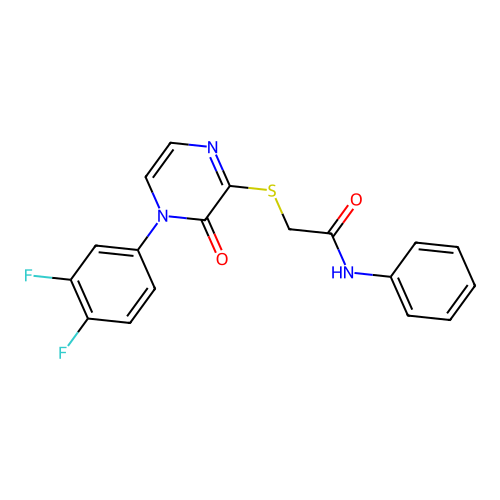 2-[4-(3,4-difluorophenyl)-3-oxopyrazin-2-yl]sulfanyl-N-phenylacetamide structure