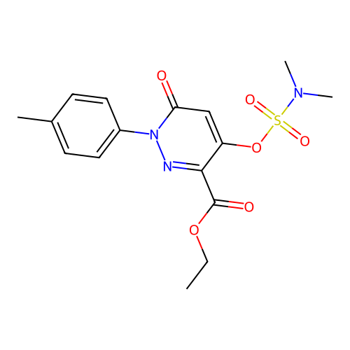 Ethyl 4-(dimethylsulfamoyloxy)-1-(4-methylphenyl)-6-oxopyridazine-3-carboxylate structure