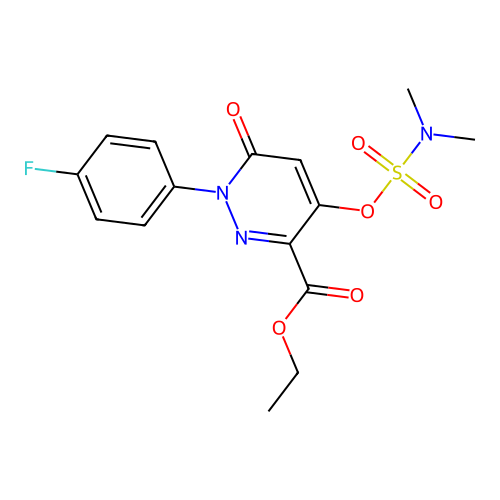 Ethyl 4-(dimethylsulfamoyloxy)-1-(4-fluorophenyl)-6-oxopyridazine-3-carboxylate structure