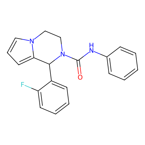 1-(2-fluorophenyl)-N-phenyl-3,4-dihydropyrrolo[1,2-a]pyrazine-2(1H)-carboxamide structure