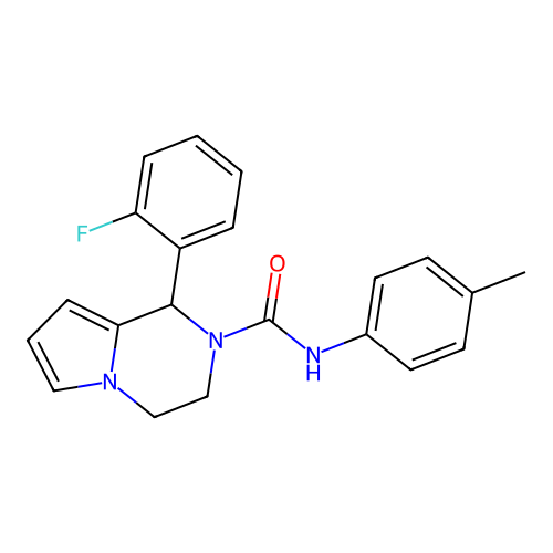 1-(2-fluorophenyl)-N-(4-methylphenyl)-1H,2H,3H,4H-pyrrolo[1,2-a]pyrazine-2-carboxamide structure