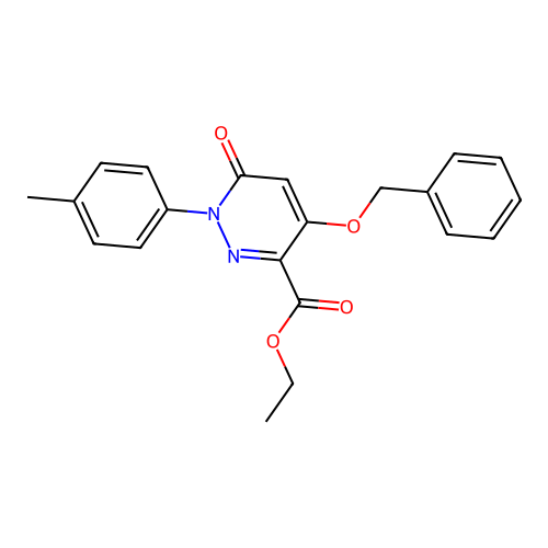 Ethyl 1-(4-methylphenyl)-6-oxo-4-phenylmethoxypyridazine-3-carboxylate structure