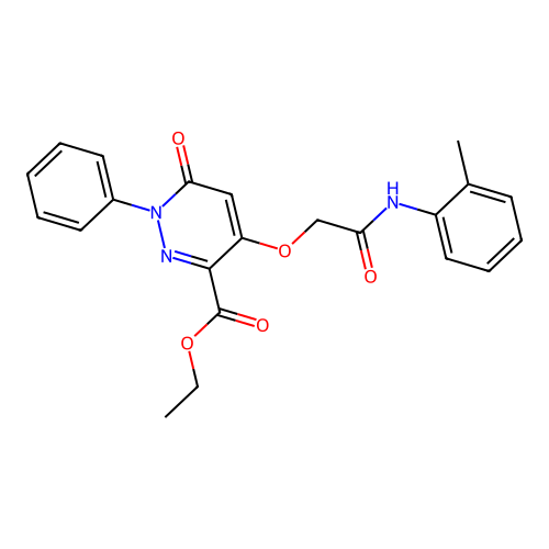 Ethyl 4-[2-(2-methylanilino)-2-oxoethoxy]-6-oxo-1-phenylpyridazine-3-carboxylate structure
