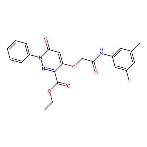 ethyl 4-[2-(3,5-dimethylanilino)-2-oxoethoxy]-6-oxo-1-phenylpyridazine-3-carboxylate structure