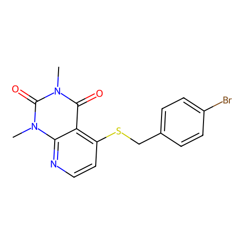 5-[(4-Bromophenyl)methylsulfanyl]-1,3-dimethylpyrido[2,3-d]pyrimidine-2,4-dione structure