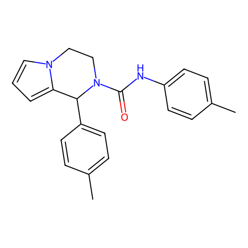 N,1-di-p-tolyl-3,4-dihydropyrrolo[1,2-a]pyrazine-2(1H)-carboxamide structure