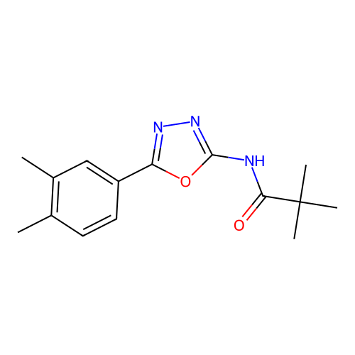 N-(5-(3,4-dimethylphenyl)-1,3,4-oxadiazol-2-yl)pivalamide structure