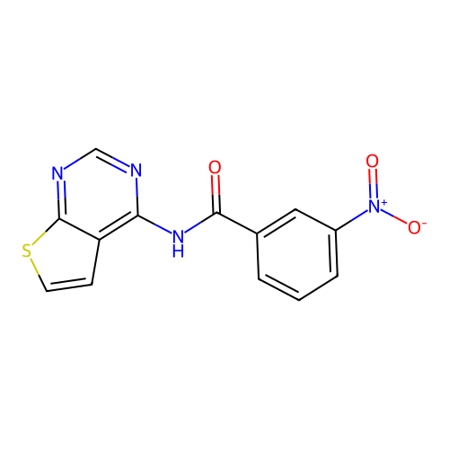 3-nitro-N-(thieno[2,3-d]pyrimidin-4-yl)benzamide structure