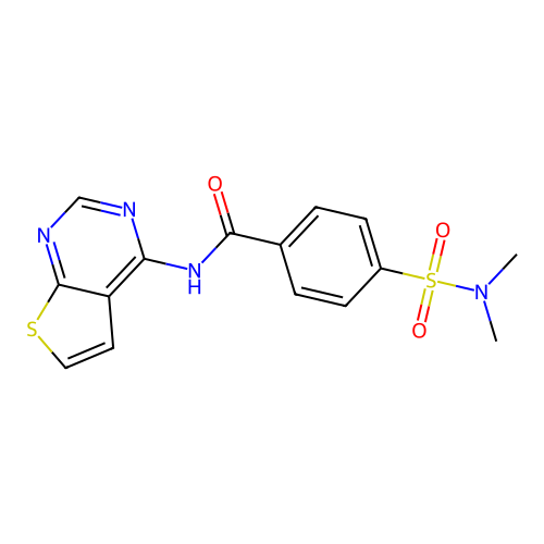 4-(N,N-dimethylsulfamoyl)-N-(thieno[2,3-d]pyrimidin-4-yl)benzamide structure