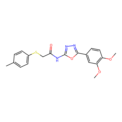 N-(5-(3,4-dimethoxyphenyl)-1,3,4-oxadiazol-2-yl)-2-(p-tolylthio)acetamide structure