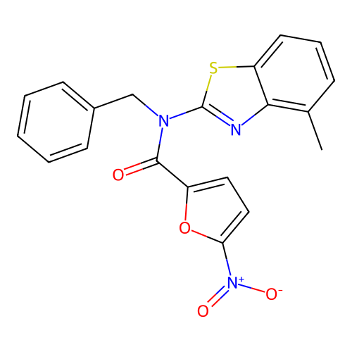 N-benzyl-N-(4-methylbenzo[d]thiazol-2-yl)-5-nitrofuran-2-carboxamide structure