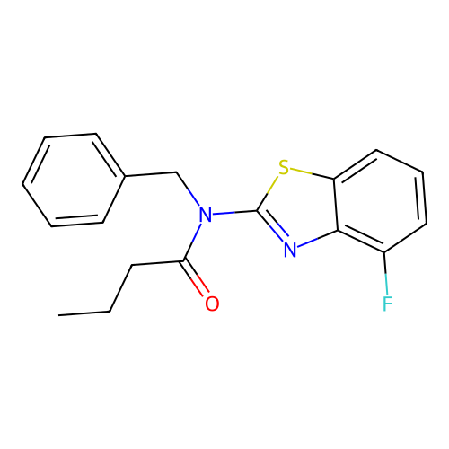 N-benzyl-N-(4-fluorobenzo[d]thiazol-2-yl)butyramide structure